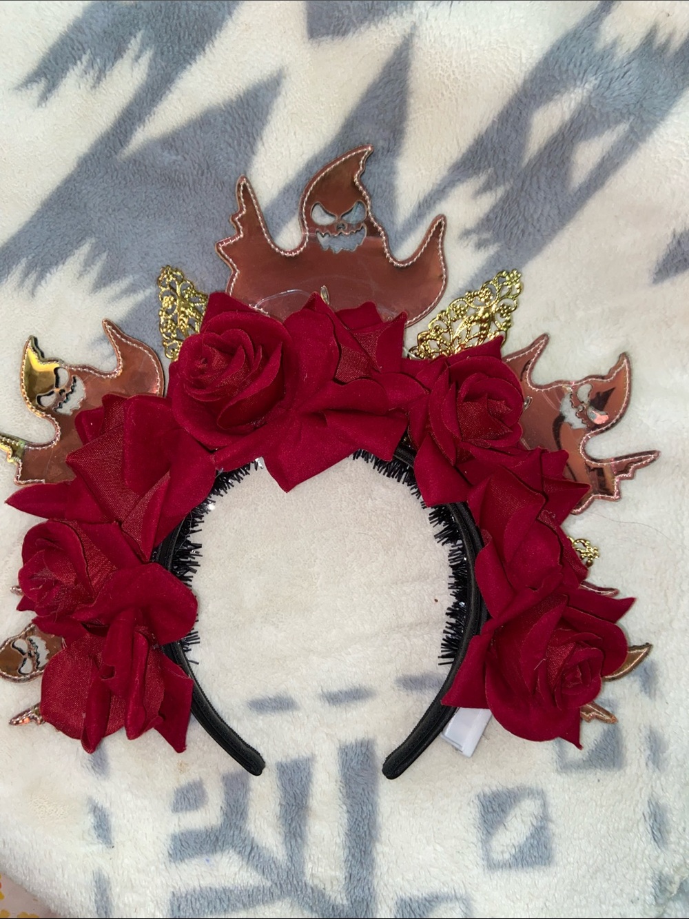 GHOSTS & ROSES LIGHTED HEADBAND NWOT  Halloween Dia de los Muertos - Picture 6 of 8